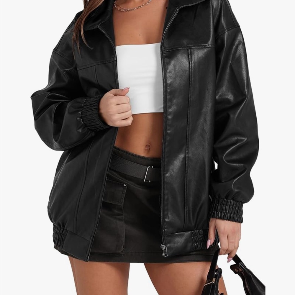 Amazon Women's Black Leather Jacket